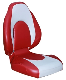 Сиденье Racing складная спинка, серое с красным (10253857)